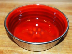 Nerezová miska s glazurou - červená